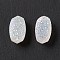 Electroplate Natural Druzy Agate Cabochons, Faceted, Oval, White, 7x4x3.5mm