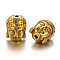 Tibetan Style Alloy Beads, Lead Free, Buddha Head, Antique Golden, 11x9x8mm, Hole:1.5mm