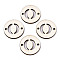 Unfinished Natural Poplar Wood Links Connectors, Laser Cut, Flat Round with Word, Letter.O, 29.5x2.5mm, Hole: 2.5mm