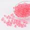 Transparent Acrylic Beads, Faceted, Round, Pink, 8mm, Hole: 1.5mm, about 1800pcs/500g