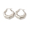 Tarnish Resistant 201 Stainless Steel Chunky Polygon Hoop Earrings, with 304 Stainless Steel Pins, Stainless Steel Color, 30x30x7mm, Pin: 0.8mm