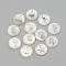 Freshwater Shell Pendants, Flat Round, Platinum, 16x3.5~4mm, Hole: 1.2mm