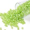 TOHO Round Seed Beads, Japanese Seed Beads, (164F) Transparent AB Frost Lime Green, 8/0, 3mm, Hole: 1mm, about 1110pcs/50g