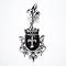 316 Surgical Stainless Steel Enamel Big Pendants, Badge with Cross, Black, 84mm, Hole: 5x18mm