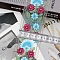 10 Yards Polyester Embroidery Flower Ribbon, for Crafts Wedding Gift Wrapping, Light Blue, 3-1/8 inch(80mm)