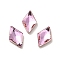 Glass Rhinestone Cabochons, Point Back & Back Plated, Faceted, Rhombus, Light Rose, 8x5x2mm