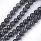 Natural Black Labradorite Beads Strands, Grade A, Round, 6~7mm, Hole: 0.8mm, about 62~65pcs/strand, 15.3 inch