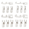 BENECREAT 16Pcs 4 Styles Eco-Friendly Brass Watch Band Clasps, Long-Lasting Plated, Silver, 15~17x3.5~7.5x4mm, 4pcs/style