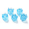 Transparent Handmade Bumpy Lampwork Beads, with Silver Glitter, Jellyfish, Cyan, 8~9x8mm, Hole: 1~1.5mm