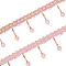 Curtain Plastic Beaded Fringe Trim, Polyester Tassel Embellishments, Pink, 3-5/8 inch(93mm), about 12.58 Yards(11.5m)/Bundle