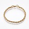 Ion Plating(IP) 304 Stainless Steel Chain Bracelets, with Lobster Claw Clasps, Golden, 7 inch(17.8cm), 4.5mm