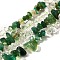 Natural Quartz Crystal/Rock Crystal & Chrysoprase Beads Strands, Chip, 3.5~10x3.5~11x2~6mm, Hole: 0.7mm, 15.75~15.98''(40~40.6cm)