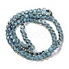Electroplate Transparent Glass Beads Strands EGLA-Z001-02E-2