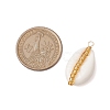 6Pcs 6 Styles Natural Cowrie Shell & Glass Seed Beads Pendants PALLOY-JF02759-05-2
