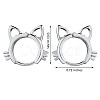 Women Cat Brass Leverback Earrings JE965A-3