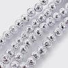 Electroplated Natural Lava Rock Bead Strands X-G-E511-01G-8mm-1