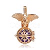 Golden Plated Brass Hollow Round Cage Pendants KK-J252-01G-1