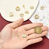 10Pcs 5 Styles Brass Micro Pave Clear Cubic Zirconia Pendants KK-CJ0004-26G-4