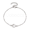 304 Stainless Steel Round Cabochon Setting Bracelets BJEW-JB11092-02-1