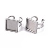 Non-Tarnish 201 Stainless Steel Cuff Pad Ring Settings X-STAS-S080-041C-P-5