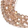 Transparent Electroplate Glass Beads Strands GLAA-F029-4mm-A12-3