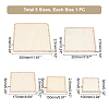 5Pcs 5 Style Wooden Crochet Basket Base WOOD-PH0009-43-6