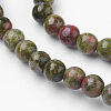 Natural Unakite Bead Strands G-G735-67-4mm-3