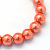 Baking Paint Pearlized Glass Pearl Round Bead Strands HY-Q330-8mm-38-2