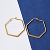 201 Stainless Steel Angular Hoop Earrings X-EJEW-F205-13G-A-5