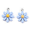 Opaque Resin Pendants RESI-WH0037-01E-3