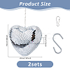 Heart Glass Mirror Ball Reflective Ball AJEW-WH0036-123B-2