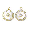 Brass Micro Pave Cubic Zirconia Pendants KK-G485-17E-G-1