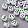 White Opaque Acrylic Beads MACR-N008-41C-1