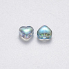 Transparent Spray Painted Glass Beads X-GLAA-R211-02-D01-2