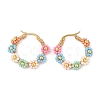 PVD Vacuum Plating 304 Stainless Steel Flower Hoop Earrings EJEW-U017-01G-03-1