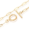 Unisex PVD Vacuum Plating 304 Stainless Steel Paperclip Chain Necklaces NJEW-H215-04G-2