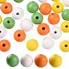 160Pcs 4 Colors Farmhouse Country and Rustic Style Painted Natural Wood Beads WOOD-LS0001-01K-1