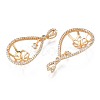 Brass Micro Pave Clear Cubic Zirconia Peg Bails Pendants KK-N232-230-3
