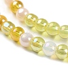 Transperant Electroplate Glass Beads Strands X-GLAA-P056-4mm-B01-3