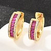 Brass Micro Pave Cubic Zirconia Hoop Earrings KK-CBA8324-06G-02-1
