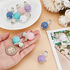 10Pcs 5 Colors Resin Rhinestone & Acrylic Pendants PALLOY-GO00035-3