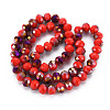 Electroplate Opaque Glass Beads Strands EGLA-A034-P8mm-F20-2