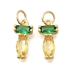 Brass Micro Pave Cubic Zirconia Pendants KK-C255-15B-02-1