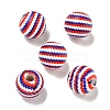 Printed Wood European Beads WOOD-G022-07D-1