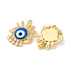 Rack Plating Brass Micro Pave Cubic Zirconia Pendants KK-H486-22G-04-2
