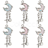 12Pcs 3 Colors Alloy Glass Pendants FIND-SC0021-07-1