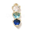 Brass Cubic Zirconia Pendants LS-KK-G499-07G-03-1