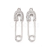 Brass Micro Pave Clear Cubic Zirconia Pendants KK-E068-VC469-2