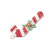 Christmas Themed Glass Seed Beaded Pendants PALLOY-MZ00868-04-4