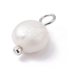 Natural Cultured Freshwater Pearl Charms X-PALLOY-JF01099-03-4